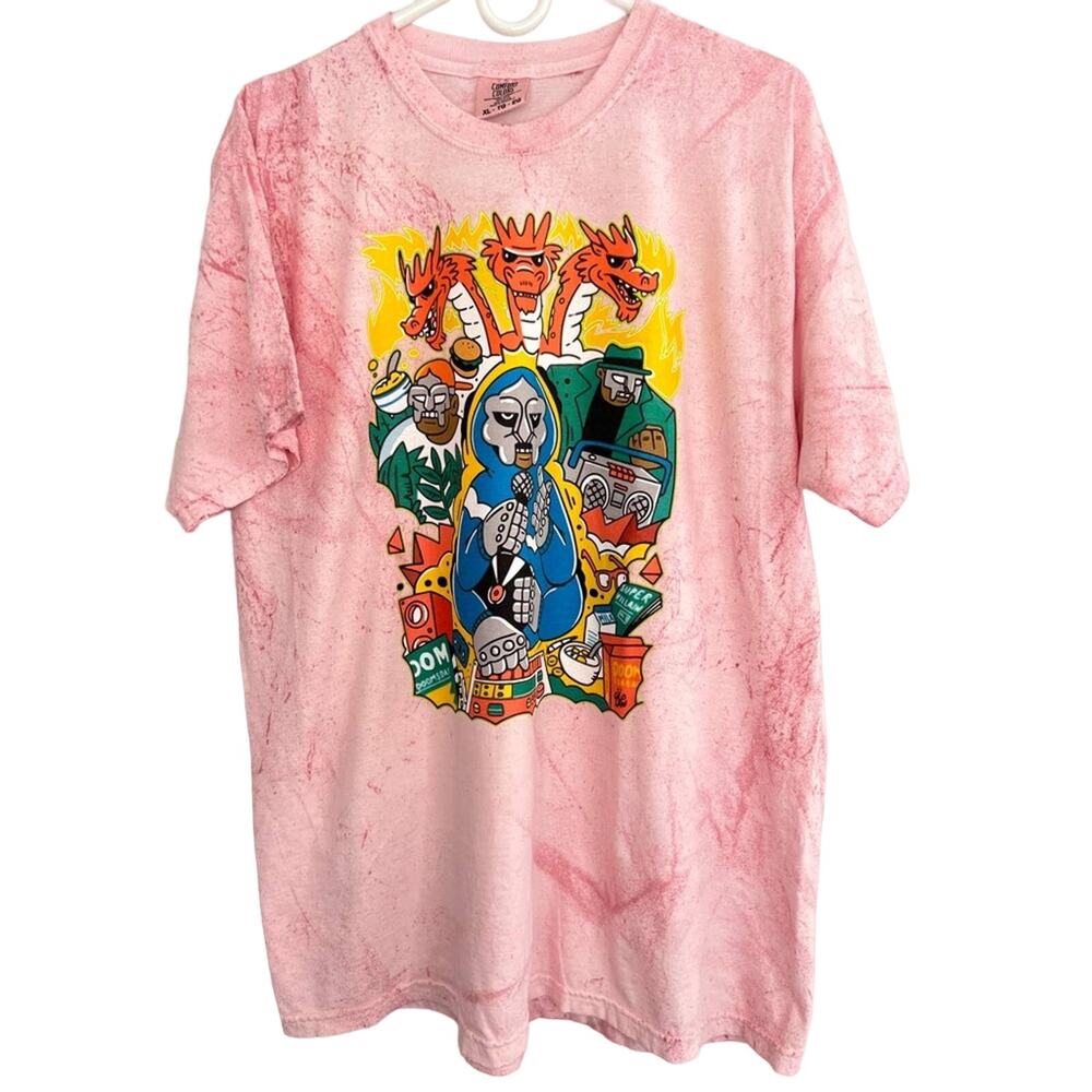 MF DOOM & FRIENDS RED TIE DYE GRAPHIC RAP TEE SHIRT SIZE XL BRAND NEW RARE